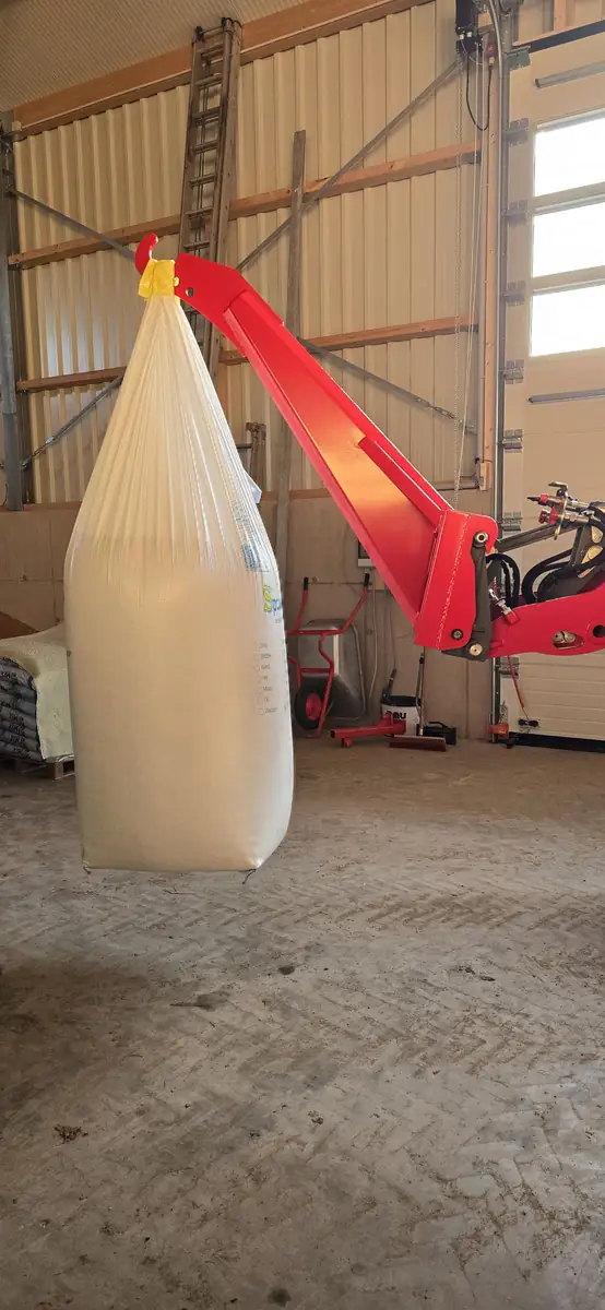 Derselbe Big-Bag von der Seite, Gurtschlaufe im Sicherungshaken