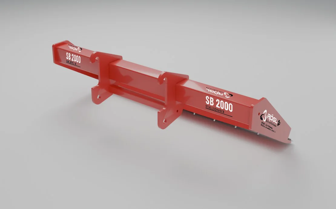 Stallschaber SB 2000 von der Lader-Seite mit Weidemann-Koppelhaken